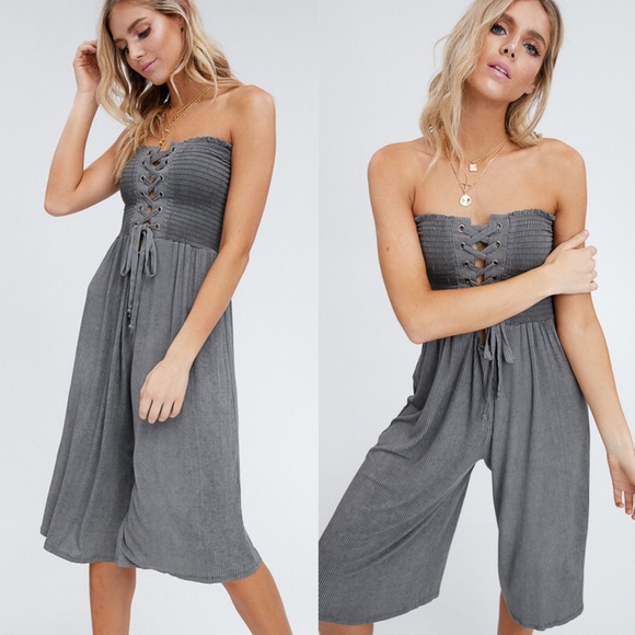LAST - RUTHIE Wide leg Jumpsuit - CHARCOAL - Picture 3 of 3